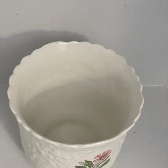 Royal Cauldon Footed 5" in Planter/Vase Cachepot Floral Woodstock Rose Flower - Picture 9 of 9